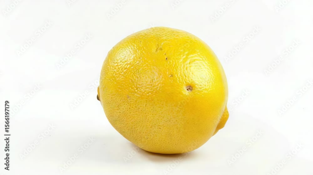 Aufkleber A single lemon sits on a white surface, ready to be used or displayed