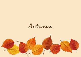 Vector watercolor illustration / 水彩テイストの紅葉イラスト