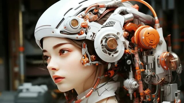 Futuristic femme: the beautiful AI cyborg.