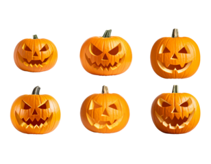 Pumpkin background for Halloween decoration on white background.
