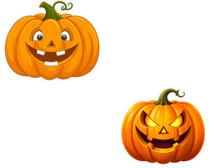 Fototapeta premium Pumpkin background for Halloween decoration on white background.