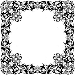 Luxury Floral Border Ornament Vector Illustration