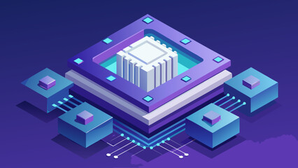 Fototapeta premium 12 Clean Minimal 3D Illustration Of Quantum Comp