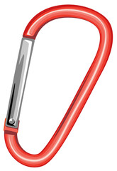 シンプルなカラビナのパーツ素材イラスト(Simple Carabiner Clip Parts Vector Illustration)