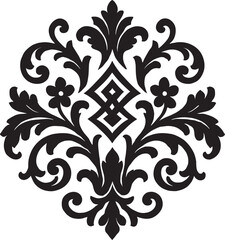 "Elegant Decorative Motif Silhouette Isolated on White Background – Vector Ornamental Design"

