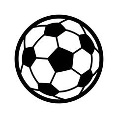 Obraz premium Outlined soccer ball on black background