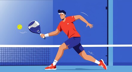 Dynamic Padel Player: Vector Illustration
