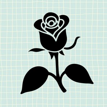 Black rose silhouette animation isolated asset, transparent 4K video, alpha channel, ProRes 4444