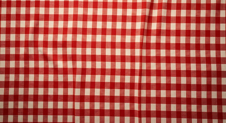 Red and White Gingham Checkered Fabric