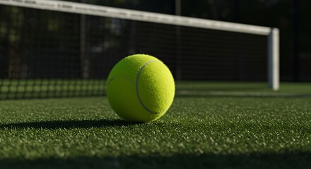 Tennis Ball Close-Up on Court