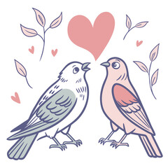 two birds on a branch