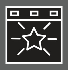 Browser with star icon representing featured snippet, website favorite or SEO target page with transparent background