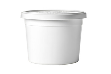 White plastic food container with lid