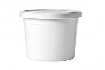 White plastic food container with lid