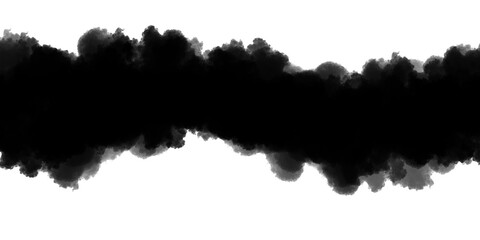 Black horizontal smoke cloud texture for use in fire or explosion composites, cinematic effects, horror scenes, or Photoshop visual design overlays and assets