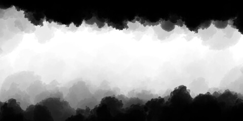 Soft white and black fog layer smoke border design for overlays, horror visuals, movie backgrounds,...