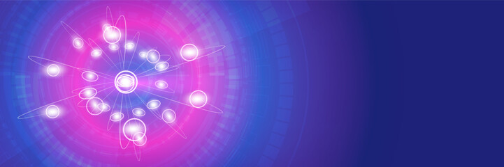 Quantum technology concept with soft lighing background