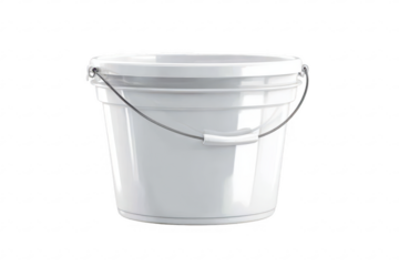 White plastic bucket with handle (24)