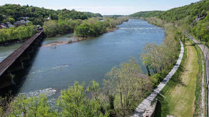 Harpers Ferry is the convergence point of Shenandoah River and Potomac River