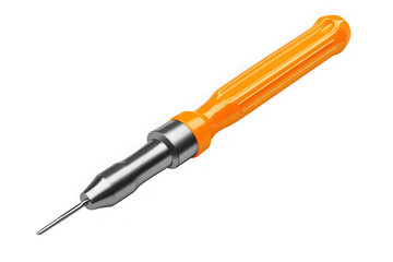 Fototapeta premium Precision oiler tool with orange handle, needle tip applicator for precise lubrication and maintenance, isolated on transparent background