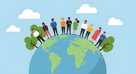 people holding hands around the world