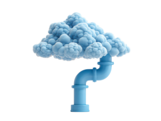 Tail pipe producing global heat and urban air haze symbolizing vehicle emissions
