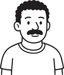 Man with mustache portrait illustration