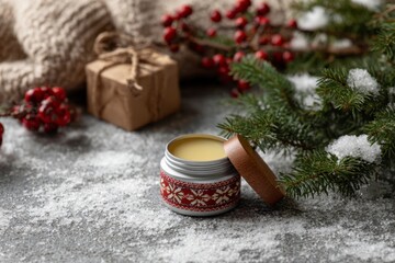Body Balm with Christmas Decoration