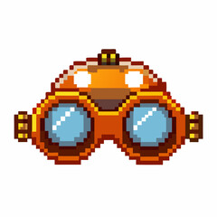 Fototapeta premium Pixel Art Retro Goggles Nostalgic Gaming Emblem in 8 Bit Style