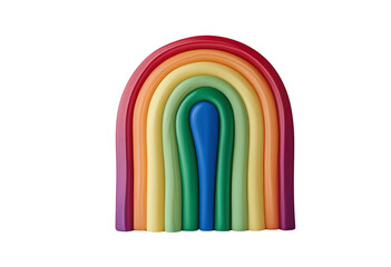Rainbow segment isolated. Vivid color arc cut out for design display.
