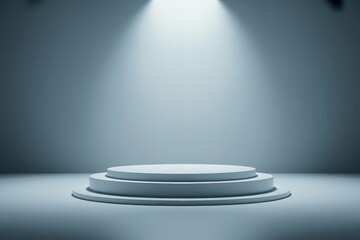 amazing podium product stand or display with blur background and cinematic light