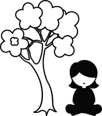 vector illustration of a cute girl