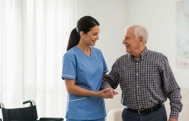 Obraz premium Elderly Care and Dementia Support in a Professional Healthcare Setting