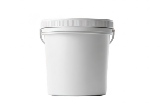 White plastic bucket with lid (1)