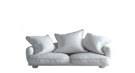 Simple white sofa with large pillows