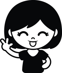 vector illustration of a cute girl