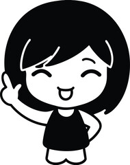 vector illustration of a cute girl