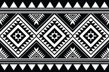 Bold Black and White Geometric Pattern with Triangles and Diamonds