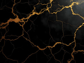 Black Marble Texture with Glowing Gold Veins Detailed Closeup Image of Luxurious Dark Stone Surface Elegant Background Design Element