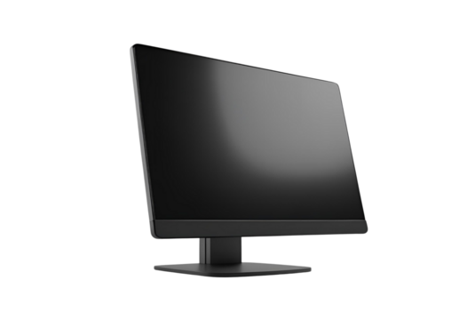 Black modern realistic computer monitor. 3D rendering for tech, workspace, and digital display presentation.
