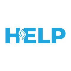 Help Logo Design with a Hand Symbol for Assistance and Support