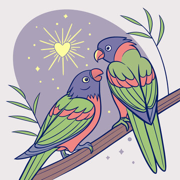 parrots on the branch