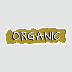 Organic Sticker Vector Illustration. Bold 
