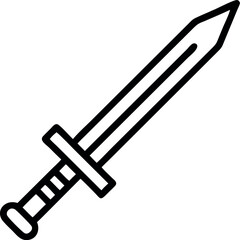 Vector art of a simple line drawing of a medieval sword