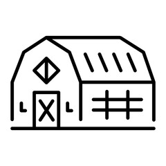 An outline style icon depicting barn roof