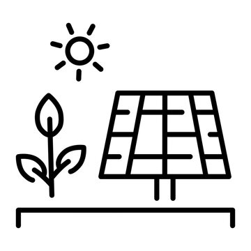 A line style icon showing agrivoltaics