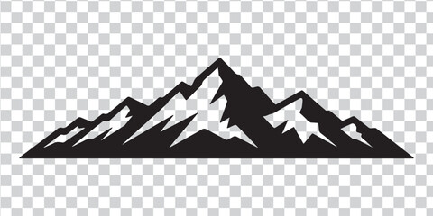 Jagged mountain range silhouette black peaks