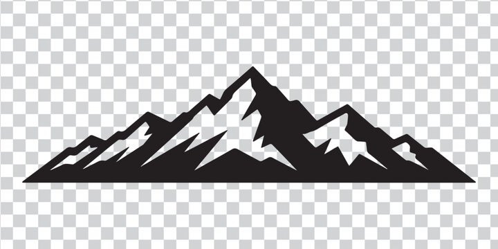 Jagged mountain range silhouette black peaks