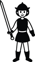little girl with a sword