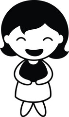 Obraz premium vector illustration of a cute girl